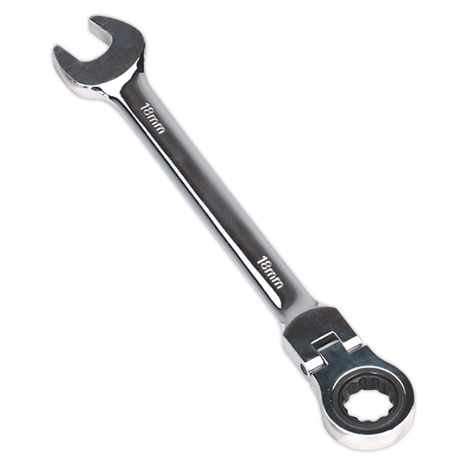 Sealey FHRCW18 18mm Flexi-Head Ratchet Combination Spanner