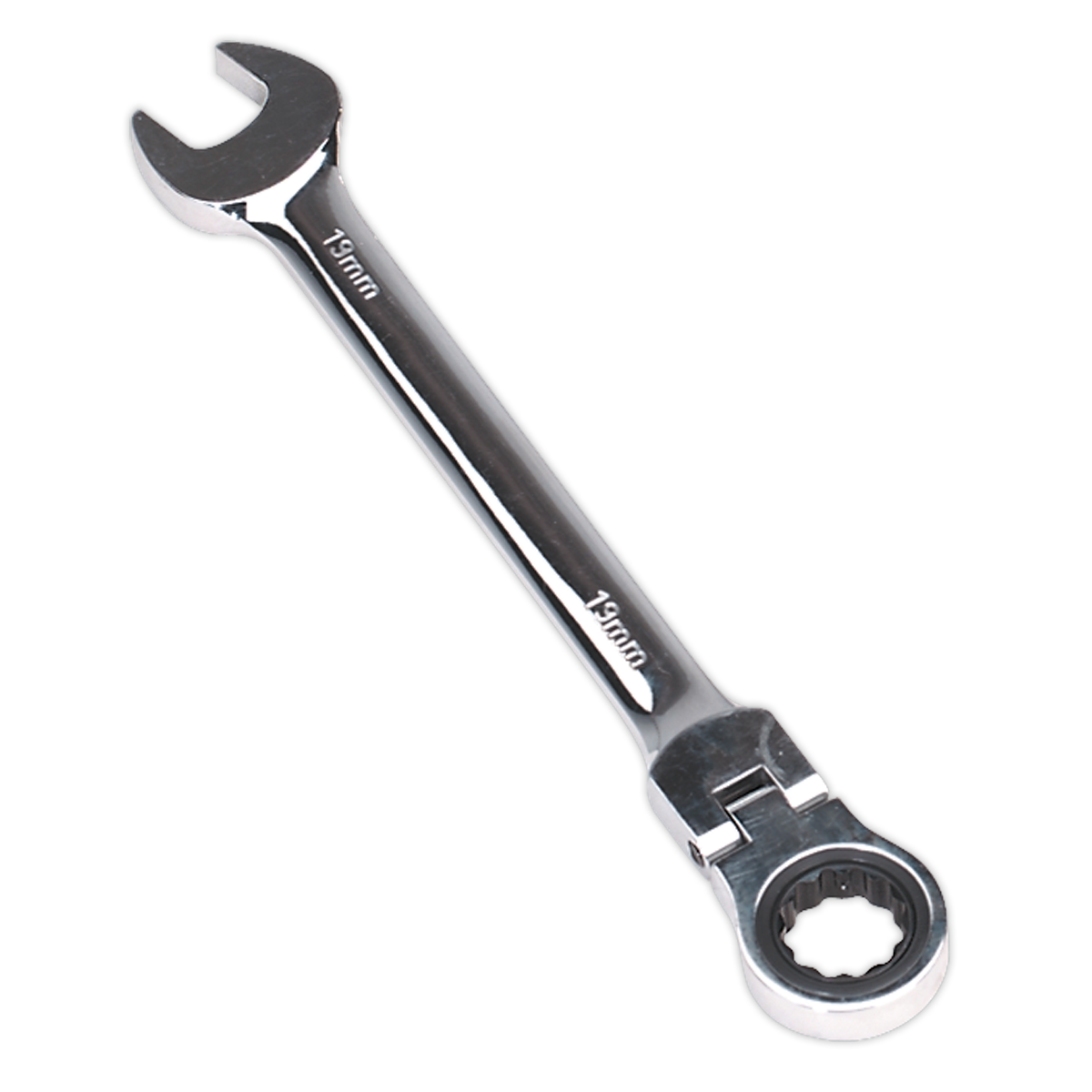 Sealey FHRCW19 19mm Flexi-Head Ratchet Combination Spanner
