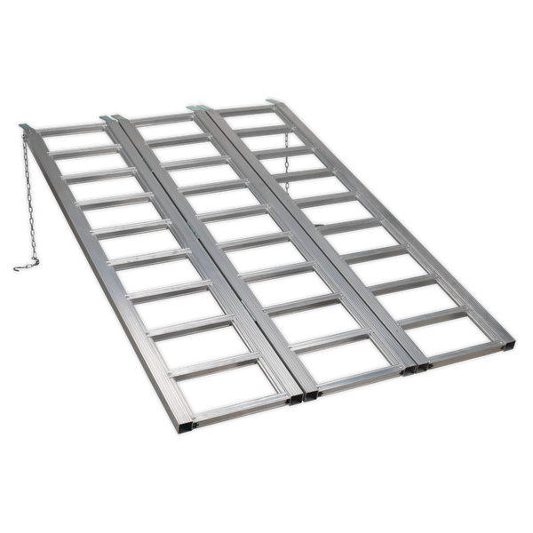 Sealey FLR680T 680kg Wide Tri-Folding Motorcycle/Trike/ATV & Mini Tractor Aluminium Loading Ramp