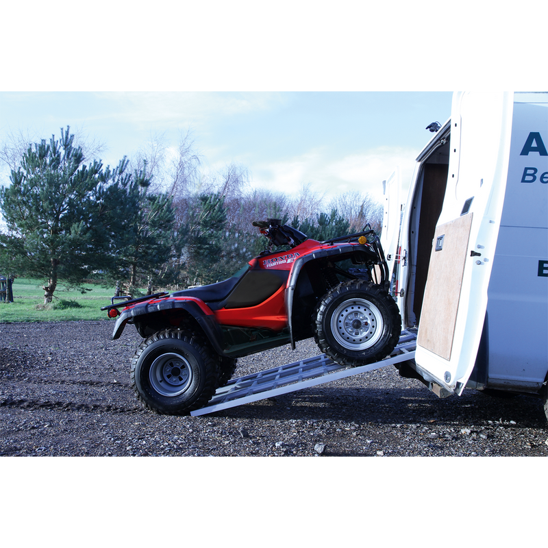 Sealey FLR680T 680kg Wide Tri-Folding Motorcycle/Trike/ATV & Mini Tractor Aluminium Loading Ramp