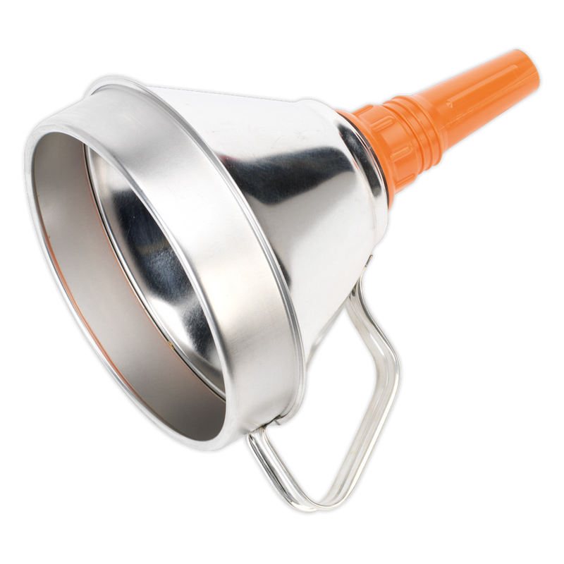 Sealey FM16 160mm Metal Funnel with Filter