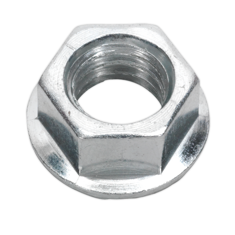 Sealey FN10 Zinc Plated Serrated Flange Nut DIN 6923 - M10 - Pack of 100