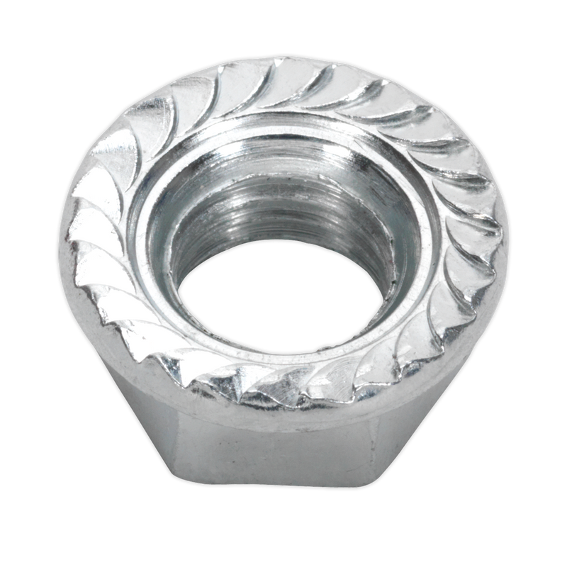Sealey FN10 Zinc Plated Serrated Flange Nut DIN 6923 - M10 - Pack of 100