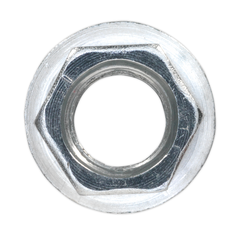 Sealey FN10 Zinc Plated Serrated Flange Nut DIN 6923 - M10 - Pack of 100