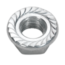 Sealey FN12 Zinc Plated Serrated Flange Nut DIN 6923 - M12 - Pack of 50