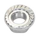 Sealey FN5 Zinc Plated Serrated Flange Nut DIN 6923 - M5 - Pack of 100