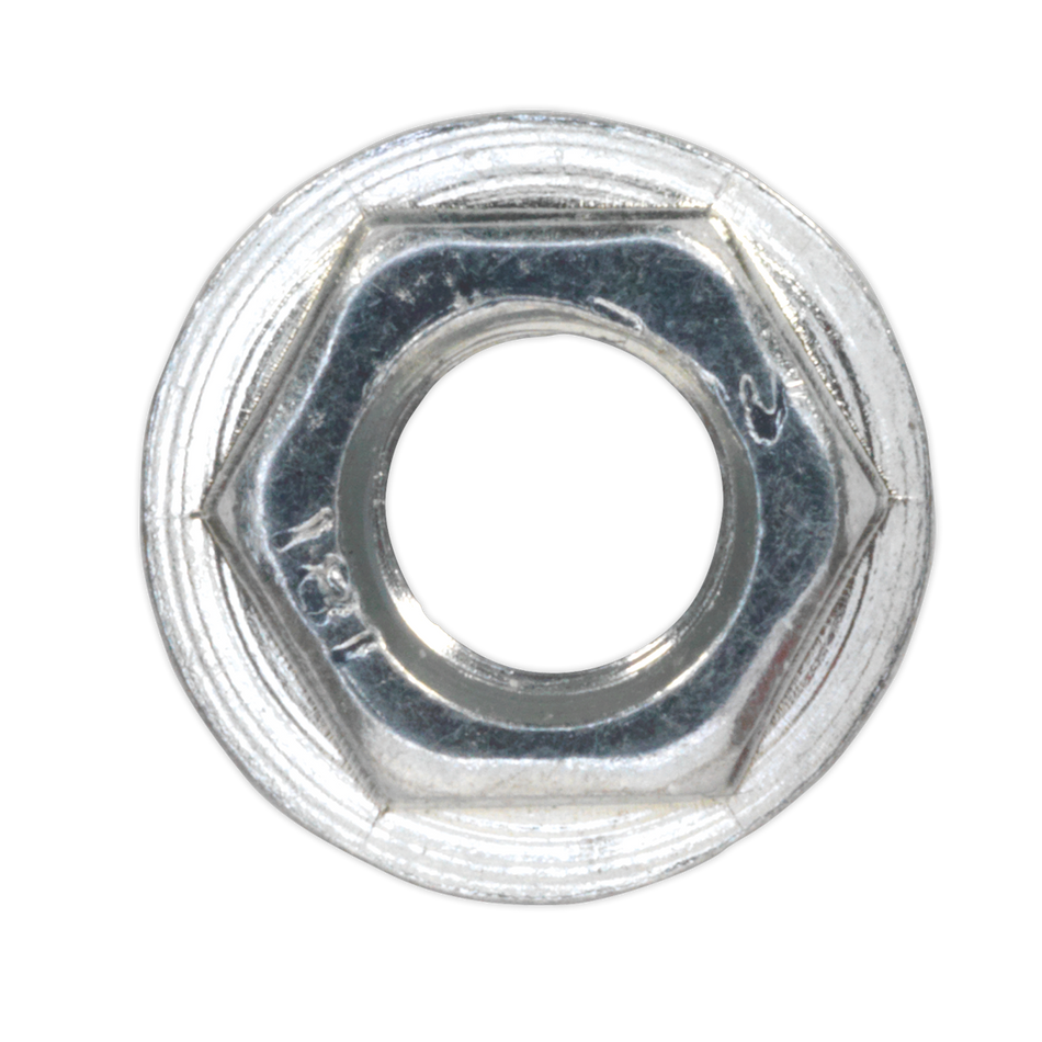 Sealey FN5 Zinc Plated Serrated Flange Nut DIN 6923 - M5 - Pack of 100