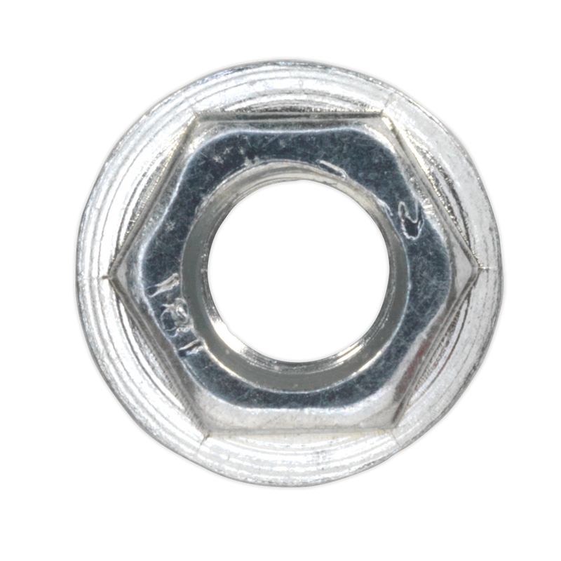 Sealey FN5 Zinc Plated Serrated Flange Nut DIN 6923 - M5 - Pack of 100