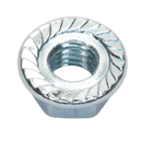 Sealey FN6 Zinc Plated Serrated Flange Nut DIN 6923 - M6 - Pack of 100