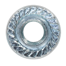 Sealey FN6 Zinc Plated Serrated Flange Nut DIN 6923 - M6 - Pack of 100