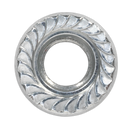 Sealey FN8 Zinc Plated Serrated Flange Nut DIN 6923 - M8 - Pack of 100