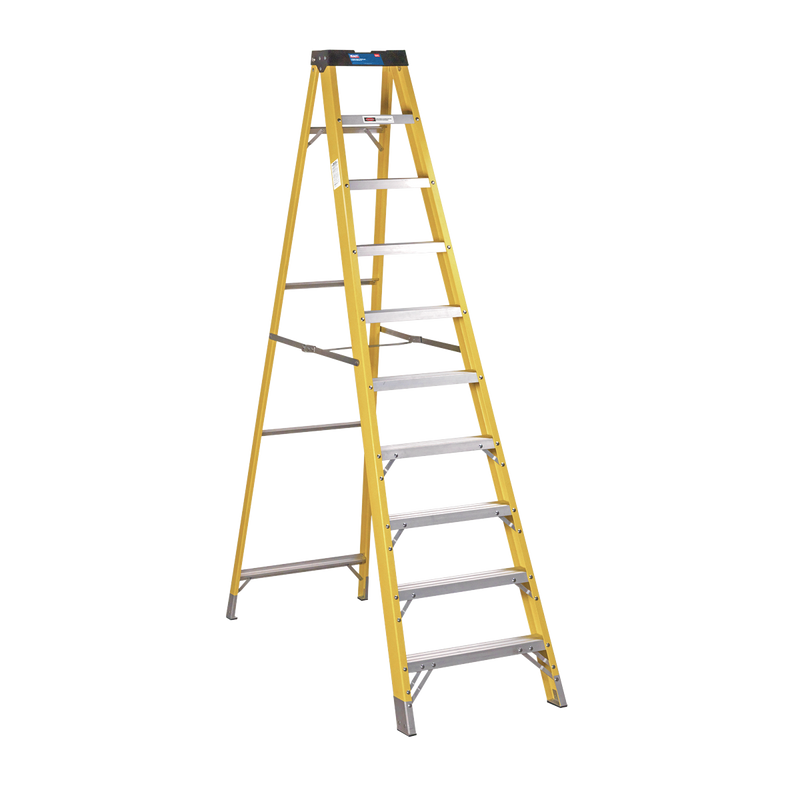 Sealey FSL10 9-Tread Trade Fibreglass Step Ladder EN 131