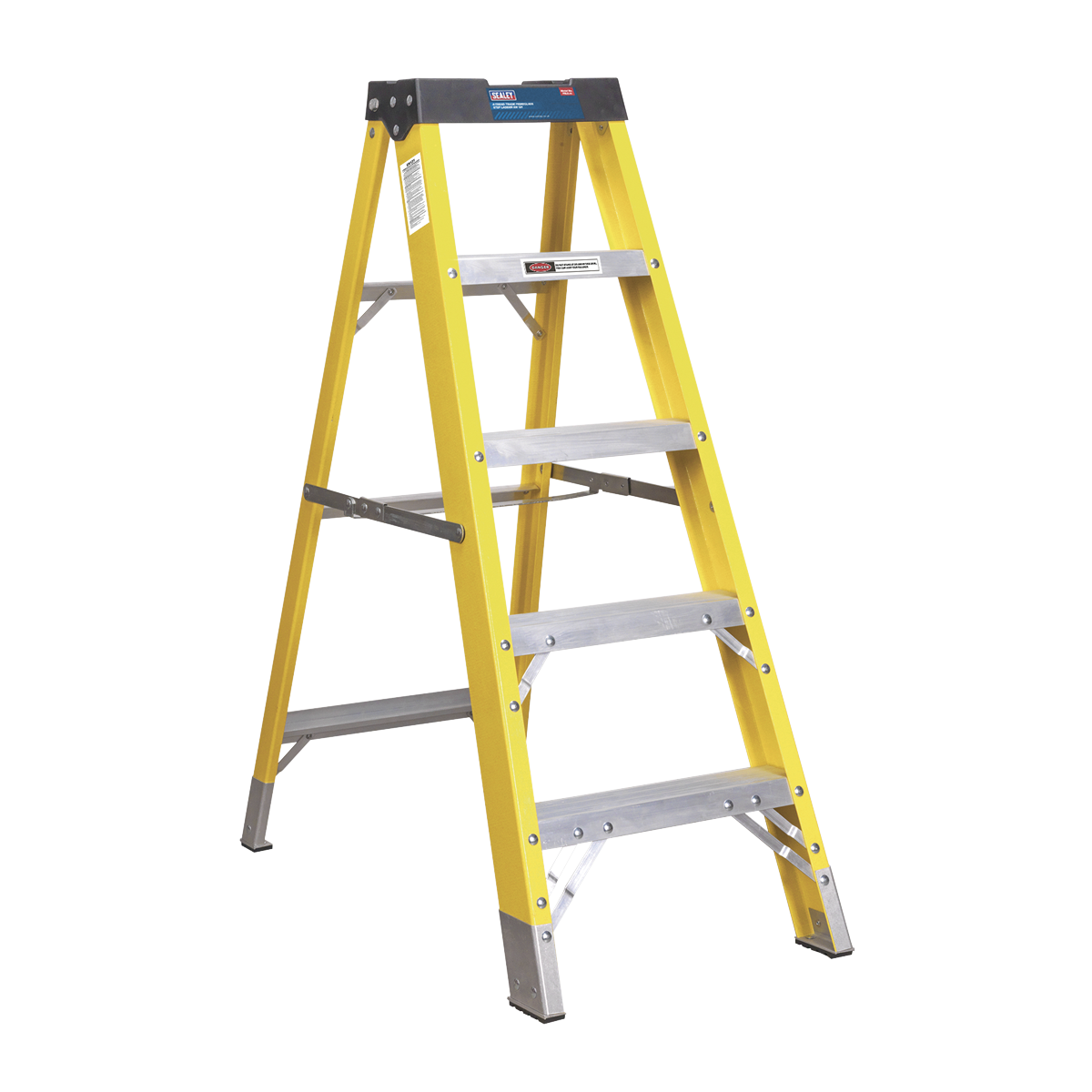 Sealey FSL5 4-Tread Trade Fibreglass Step Ladder EN 131