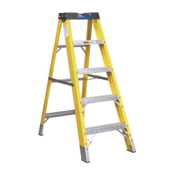 Sealey FSL5 4-Tread Trade Fibreglass Step Ladder EN 131