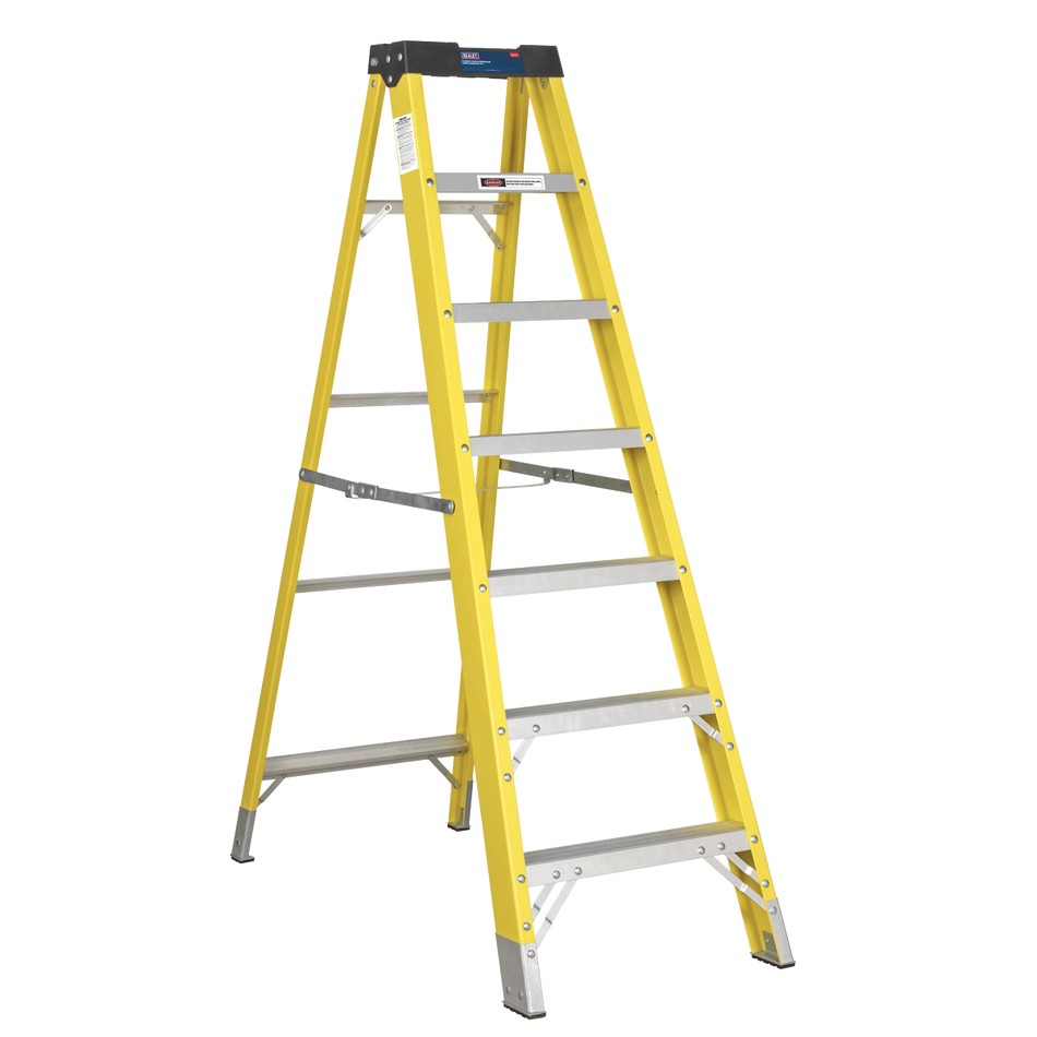 Sealey FSL7 6-Tread Trade Fibreglass Step Ladder EN 131