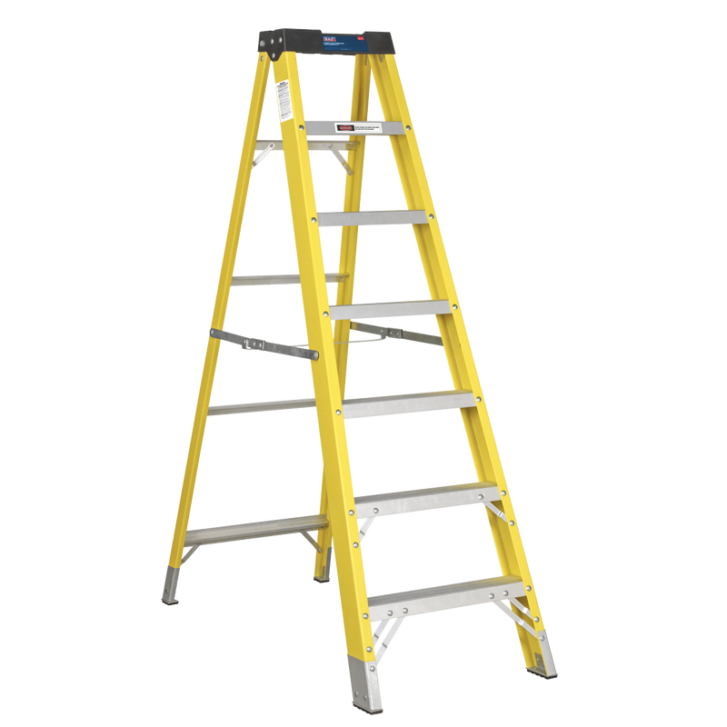 Sealey FSL7 6-Tread Trade Fibreglass Step Ladder EN 131