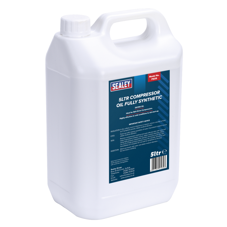 Sealey FSO5 5L Fully Synthetic Compressor Oil