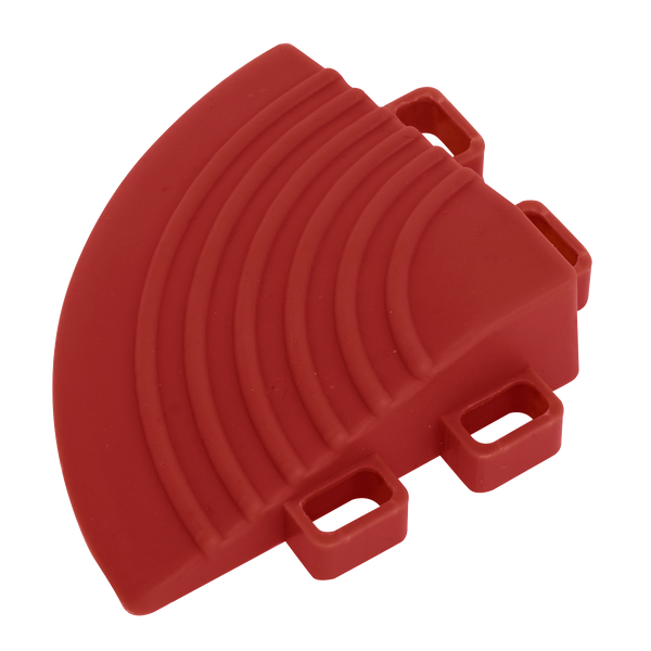 Sealey FT3CR 60 x 60mm Red Polypropylene Floor Tile Corners - Pack of 4