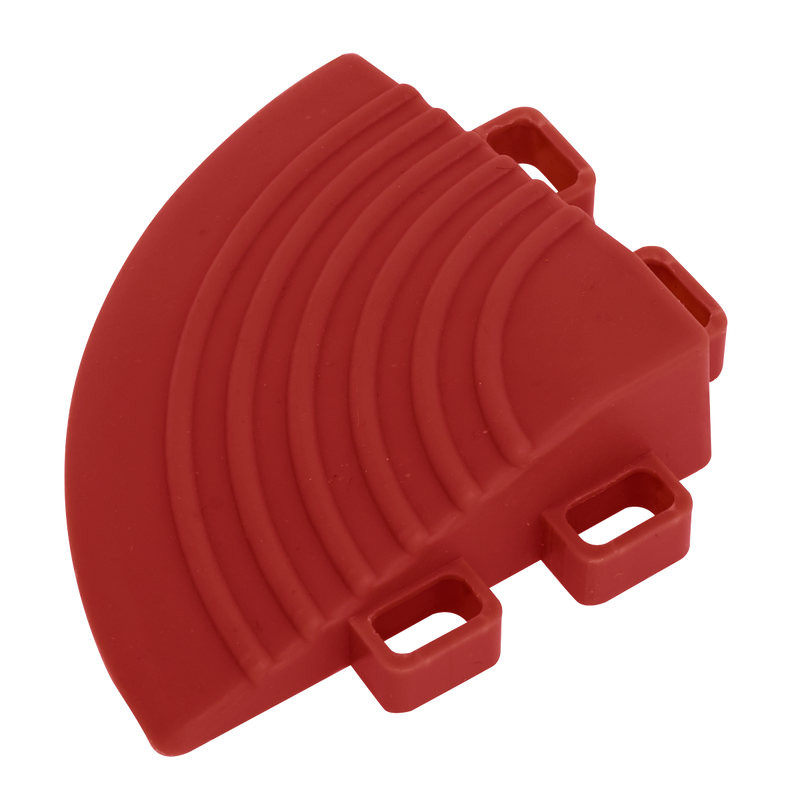 Sealey FT3CR 60 x 60mm Red Polypropylene Floor Tile Corners - Pack of 4