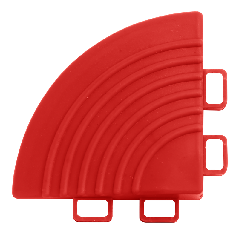 Sealey FT3CR 60 x 60mm Red Polypropylene Floor Tile Corners - Pack of 4