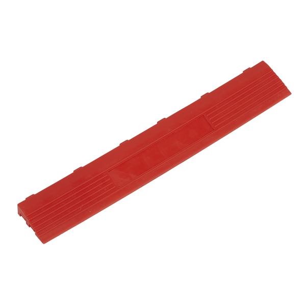 Sealey FT3ERF 400 x 60mm Red Female Polypropylene Floor Tile Edge - Pack of 6