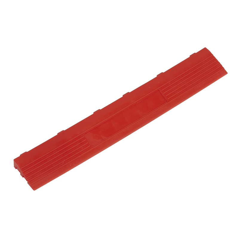 Sealey FT3ERF 400 x 60mm Red Female Polypropylene Floor Tile Edge - Pack of 6