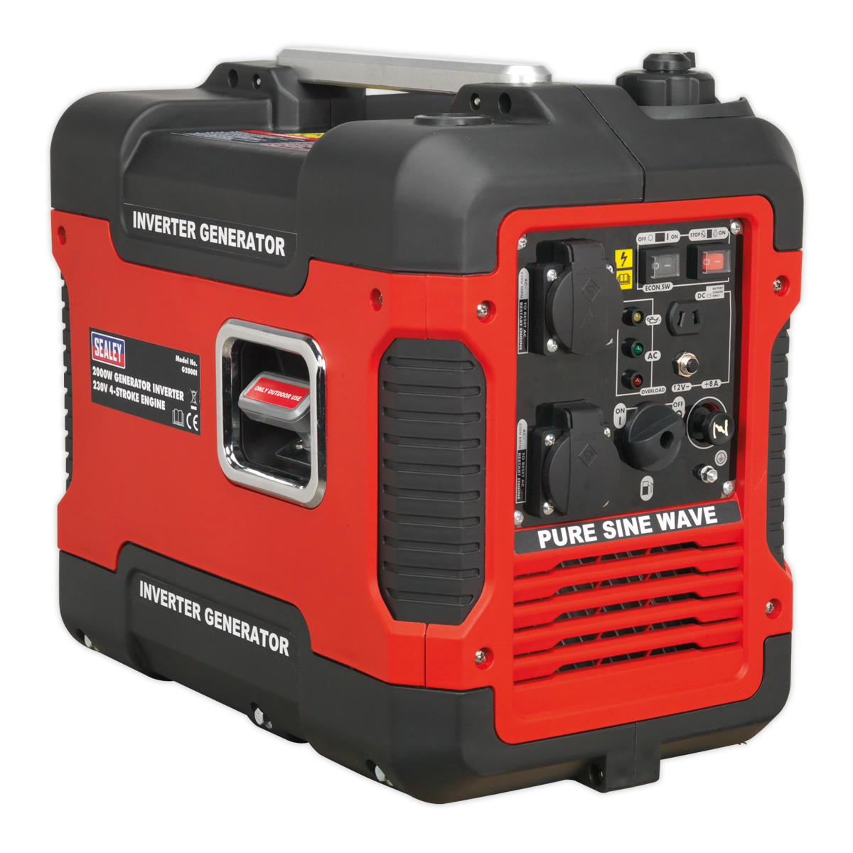 Sealey G2000I 2000W Inverter Generator 230V - 4-Stroke Engine