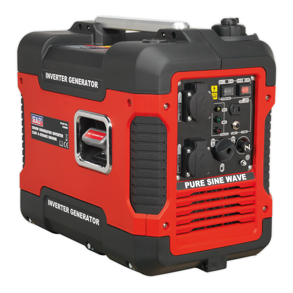 Sealey G2000I 2000W Inverter Generator 230V - 4-Stroke Engine