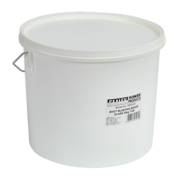 Sealey GB25KG 25kg Tub Shot Blasting Beads - Glass