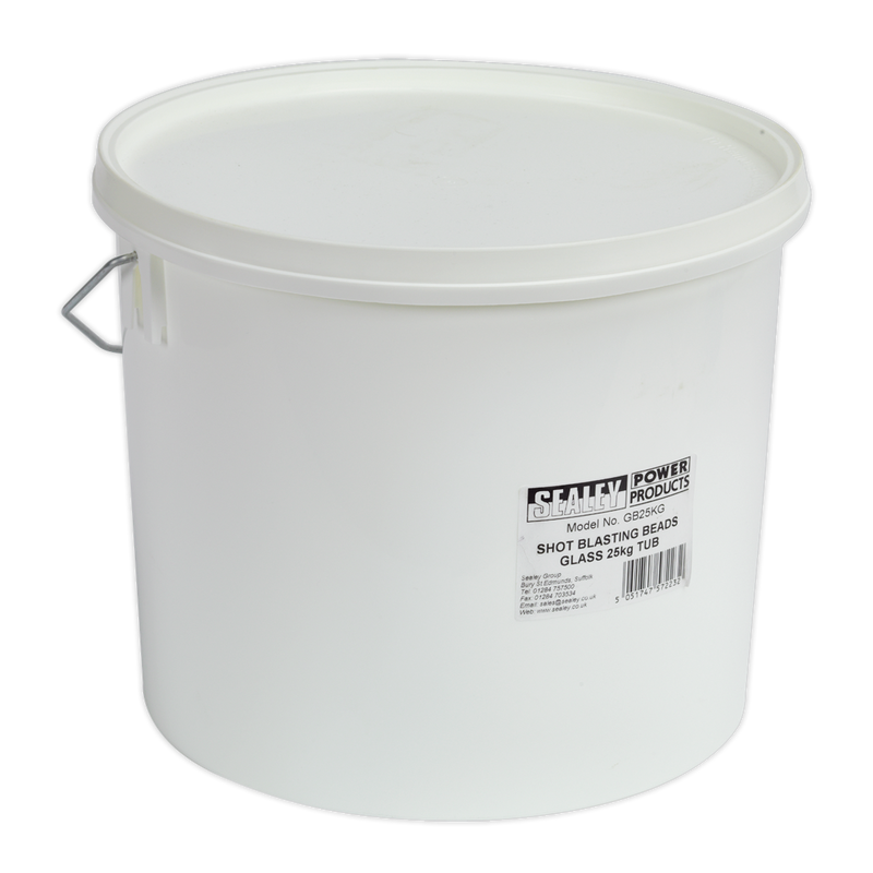 Sealey GB25KG 25kg Tub Shot Blasting Beads - Glass