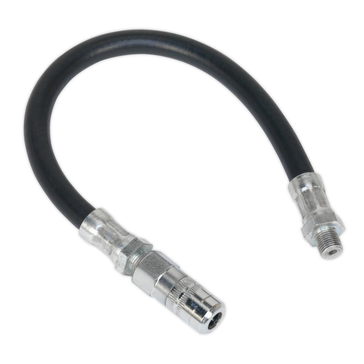 Sealey GGHE300 300mm Flexible Rubber Grease Gun Delivery Hose with 4-Jaw Connector