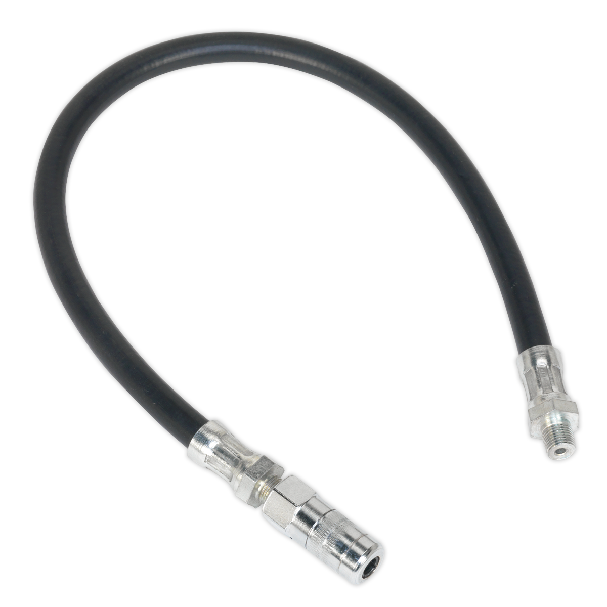Sealey GGHE450 450mm Flexible Rubber Grease Gun Delivery Hose with 4-Jaw Connector