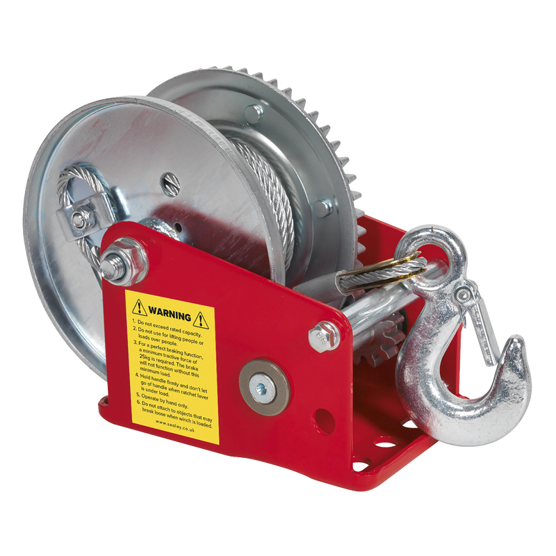 Sealey GWC1200B 540kg Capacity Geared Hand Winch with Brake & Cable