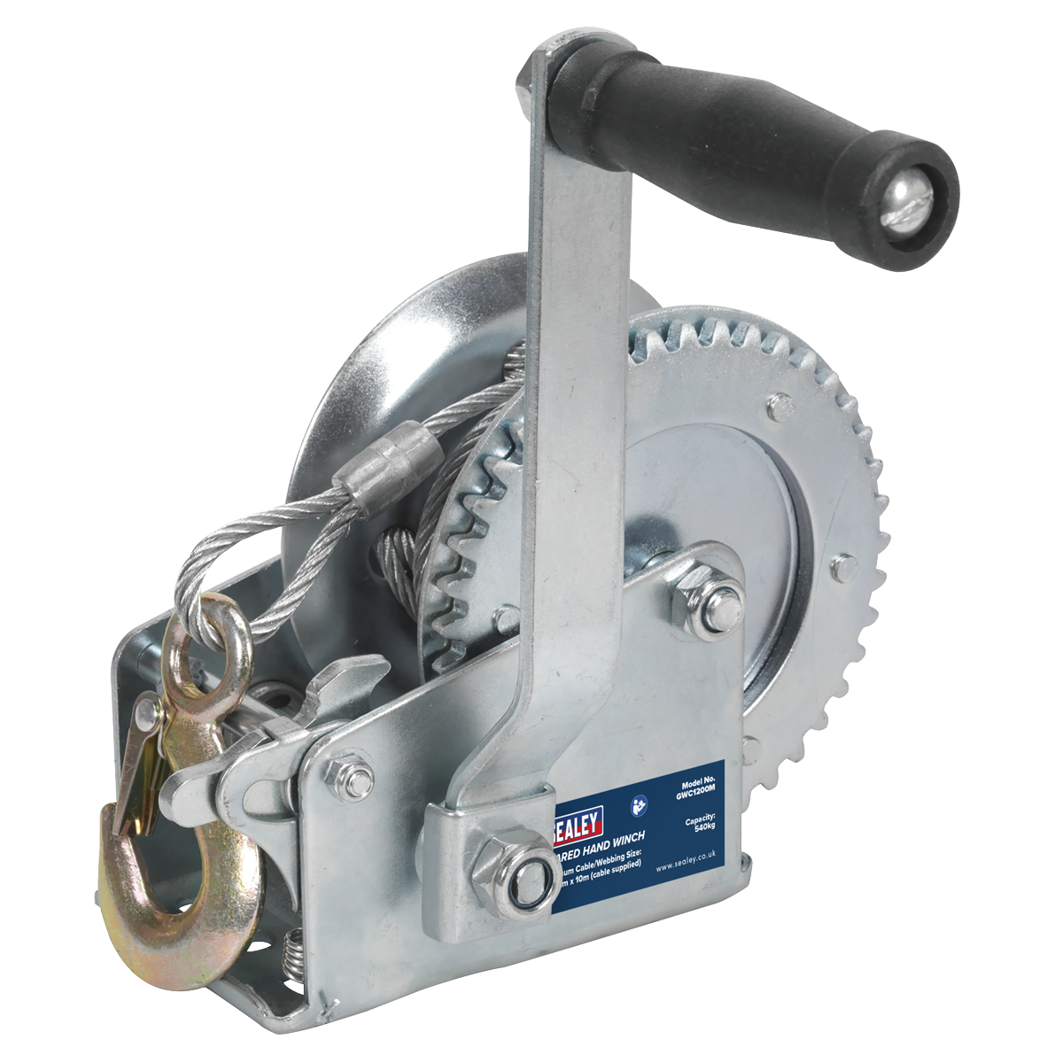 Sealey GWC1200M 540kg Capacity Geared Hand Winch with Cable