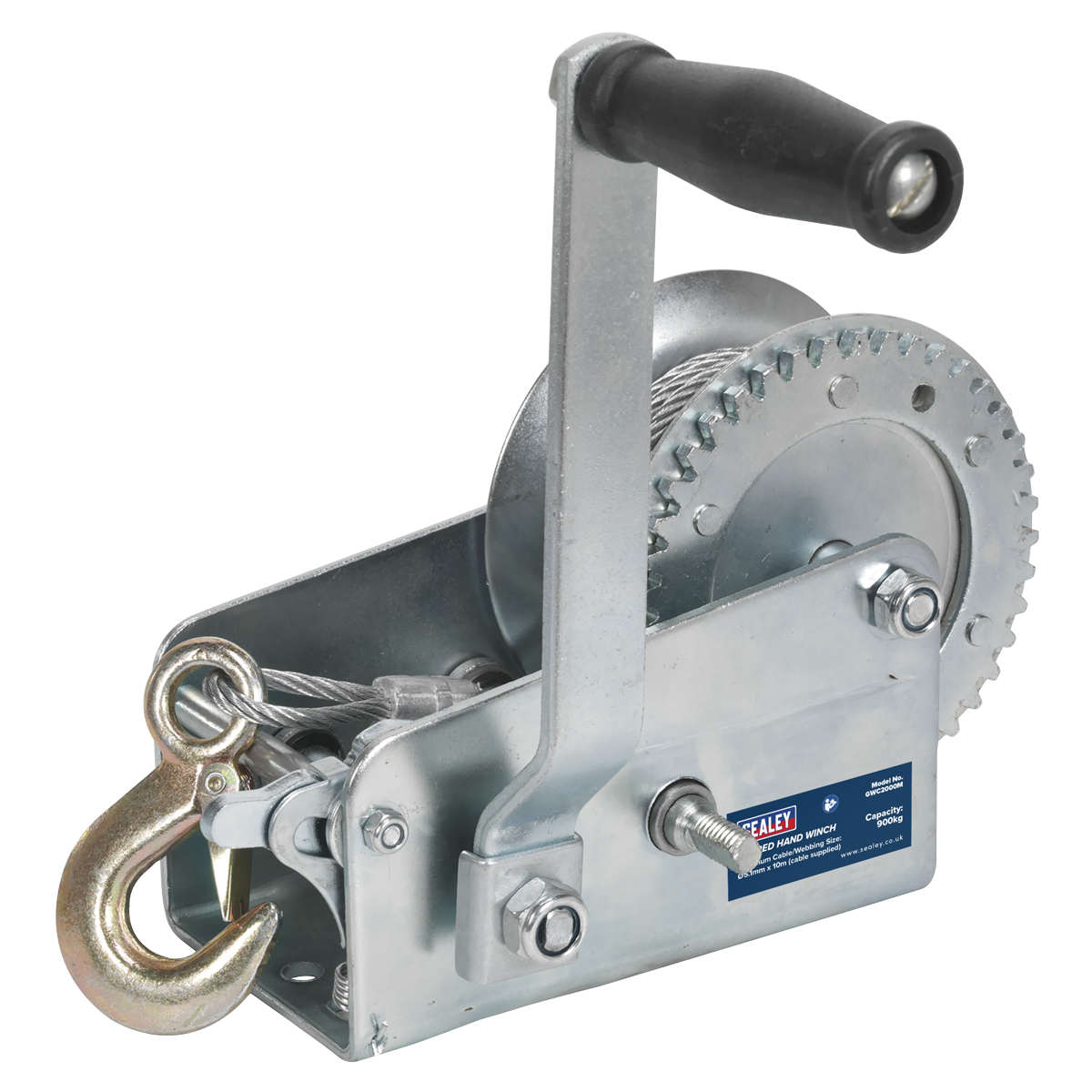 Sealey GWC2000M 900kg Capacity Geared Hand Winch with Cable