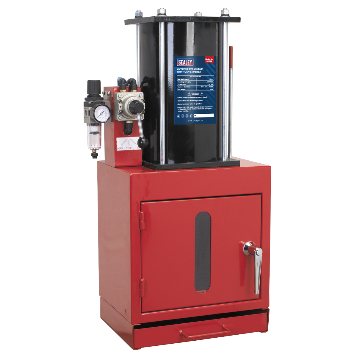 Sealey HCC08 2.2tonne Pneumatic Paint Can Crusher