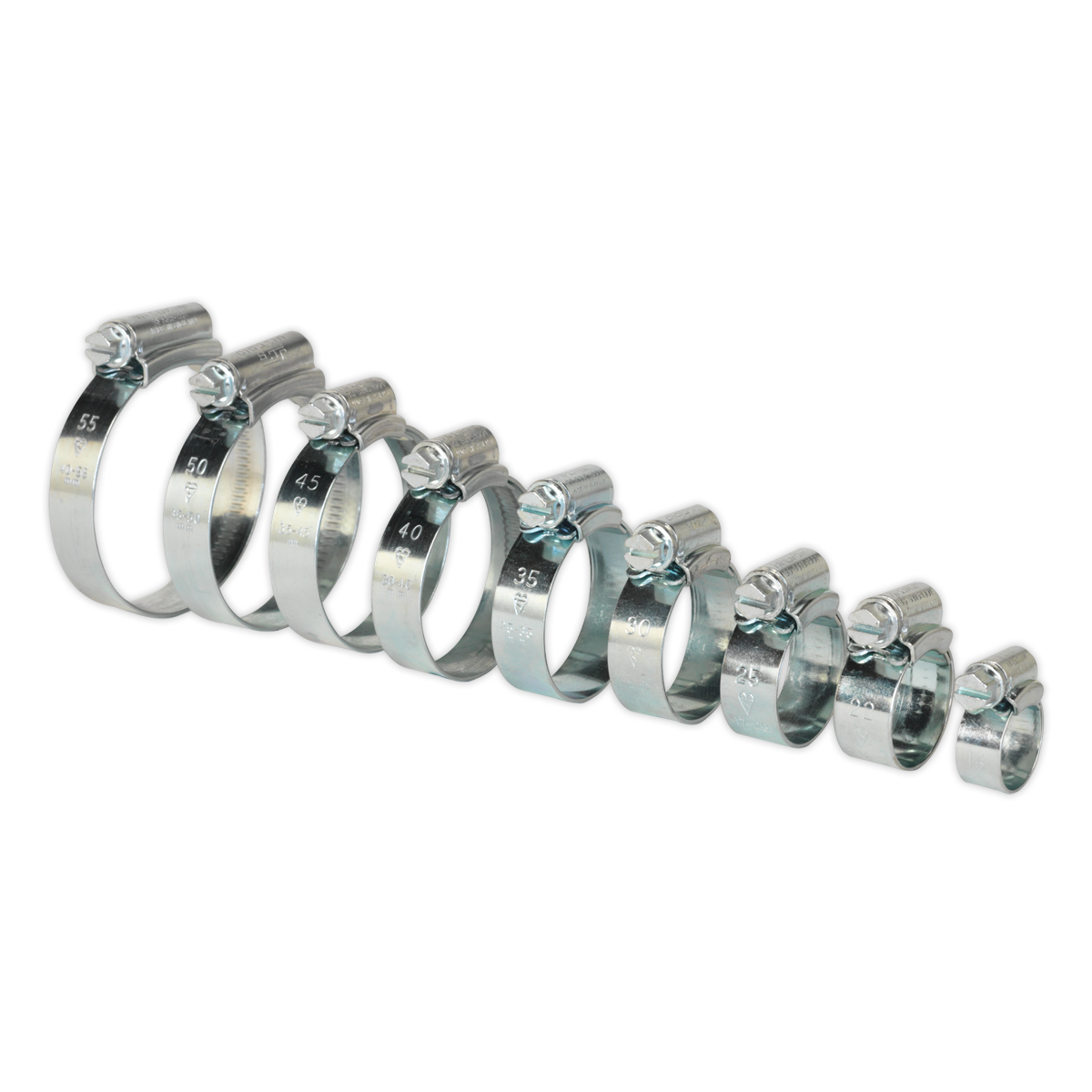 Sealey HCJ85A 85pc HI-GRIP Hose Clip Assortment - Sizes 9.5-55mm