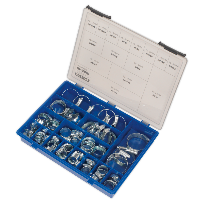 Sealey HCJ85AC 81pc HI-GRIP Hose Clip Assortment - DIN3017 9.5-55mm