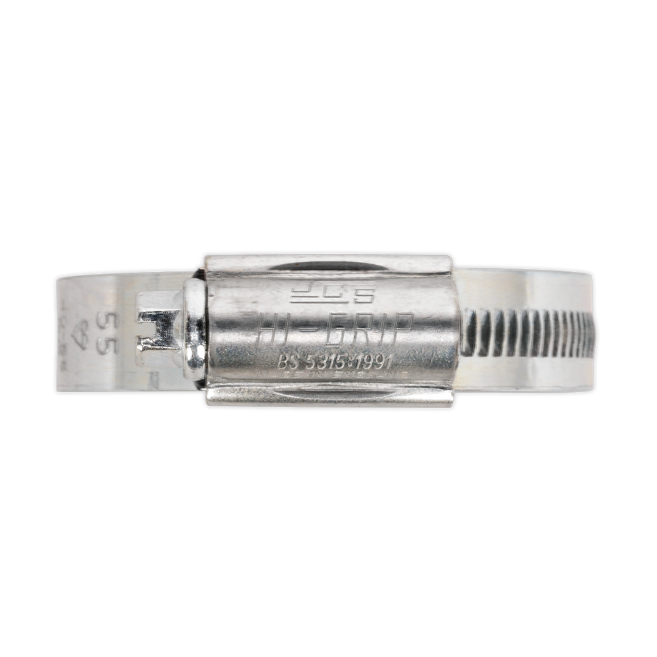 Sealey HCJ4 70-90mm Zinc Plated HI-GRIP Hose Clip - Pack of 10