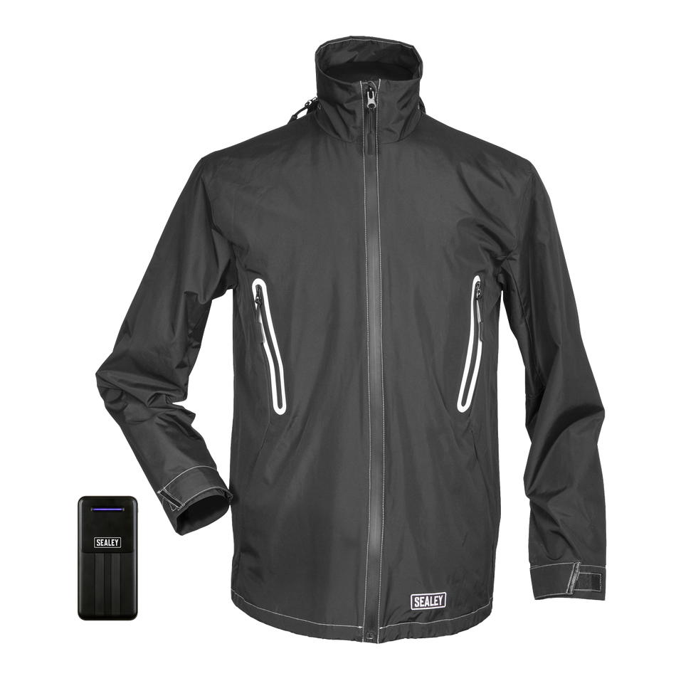 Sealey HJ03KIT 5V Heated Rain Jacket - Large With Power Bank