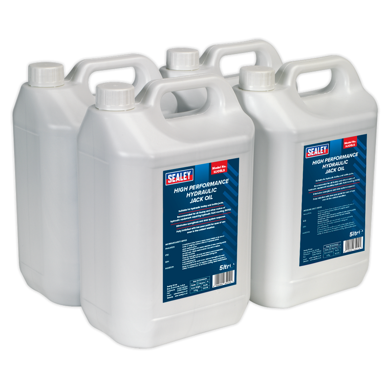 Sealey HJO/5L 5L Hydraulic Jack Oil - Pack of 4