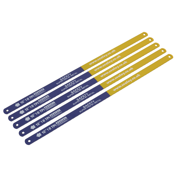 Sealey HSB0518 18tpi Bi-Metal Hacksaw Blade HSS - Pack of 5