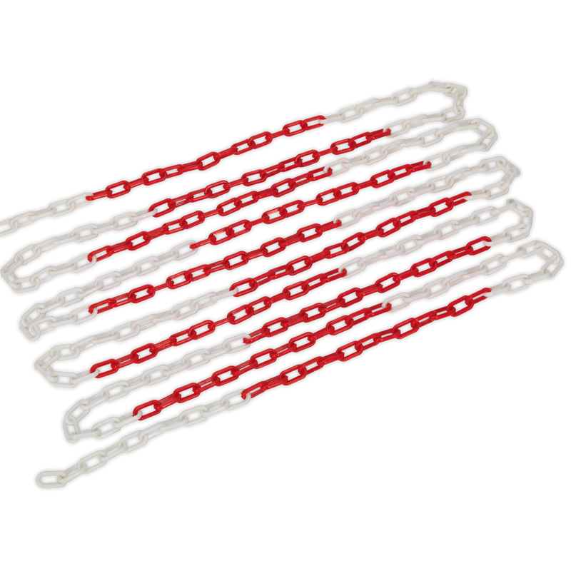 Sealey HSC25M 25m x 6mm Red/White Plastic Chain
