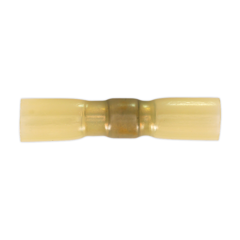 Sealey HSSB25Y Yellow Heat Shrink Butt Connector with Crimp & Solder - Pack of 25