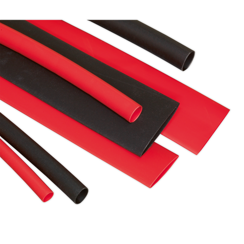Sealey HST100BR 95pc 100mm Heat Shrink Tubing Assortment - Black & Red