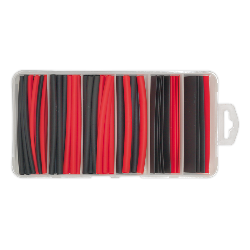 Sealey HST100BR 95pc 100mm Heat Shrink Tubing Assortment - Black & Red