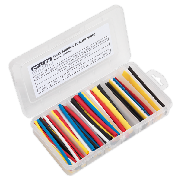 Sealey HST100MC 95pc 100mm Heat Shrink Tubing Assortment - Mixed Colours