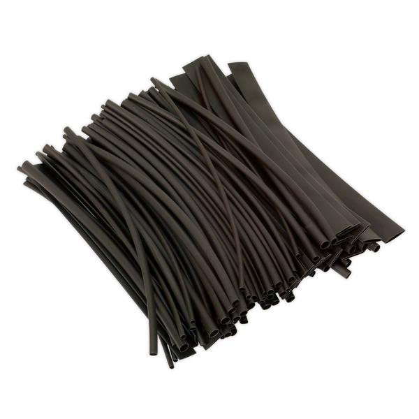 Sealey HST200B 100pc 200mm Heat Shrink Tubing - Black