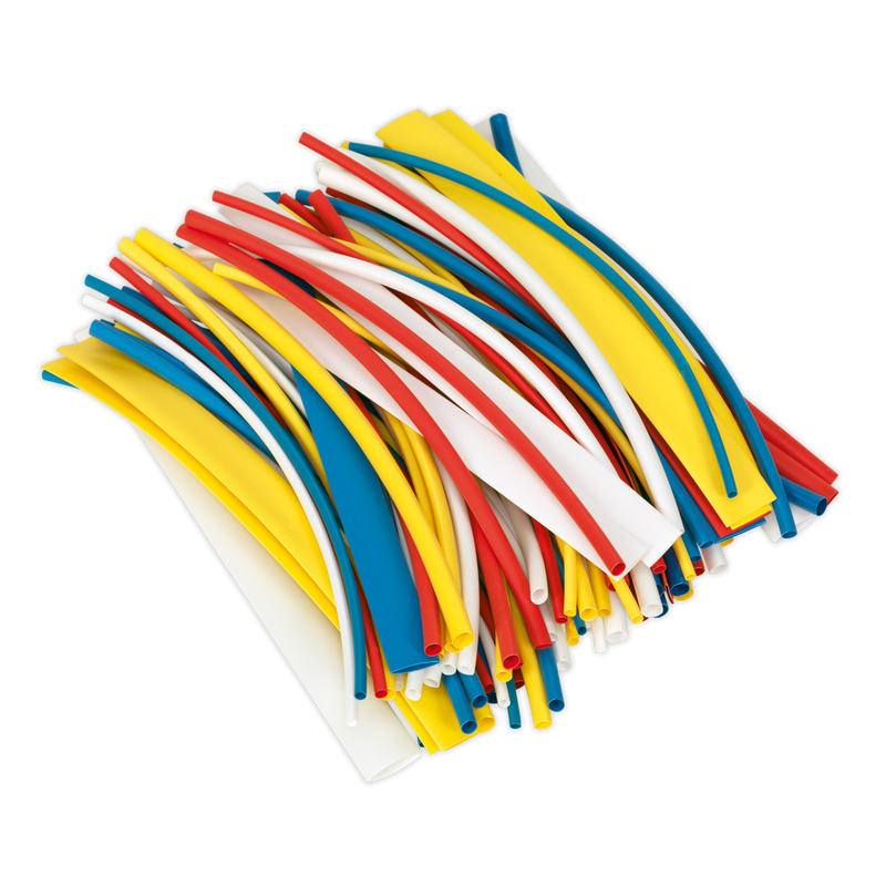 Sealey HST200MC 100pc 200mm Heat Shrink Tubing - Mixed Colours
