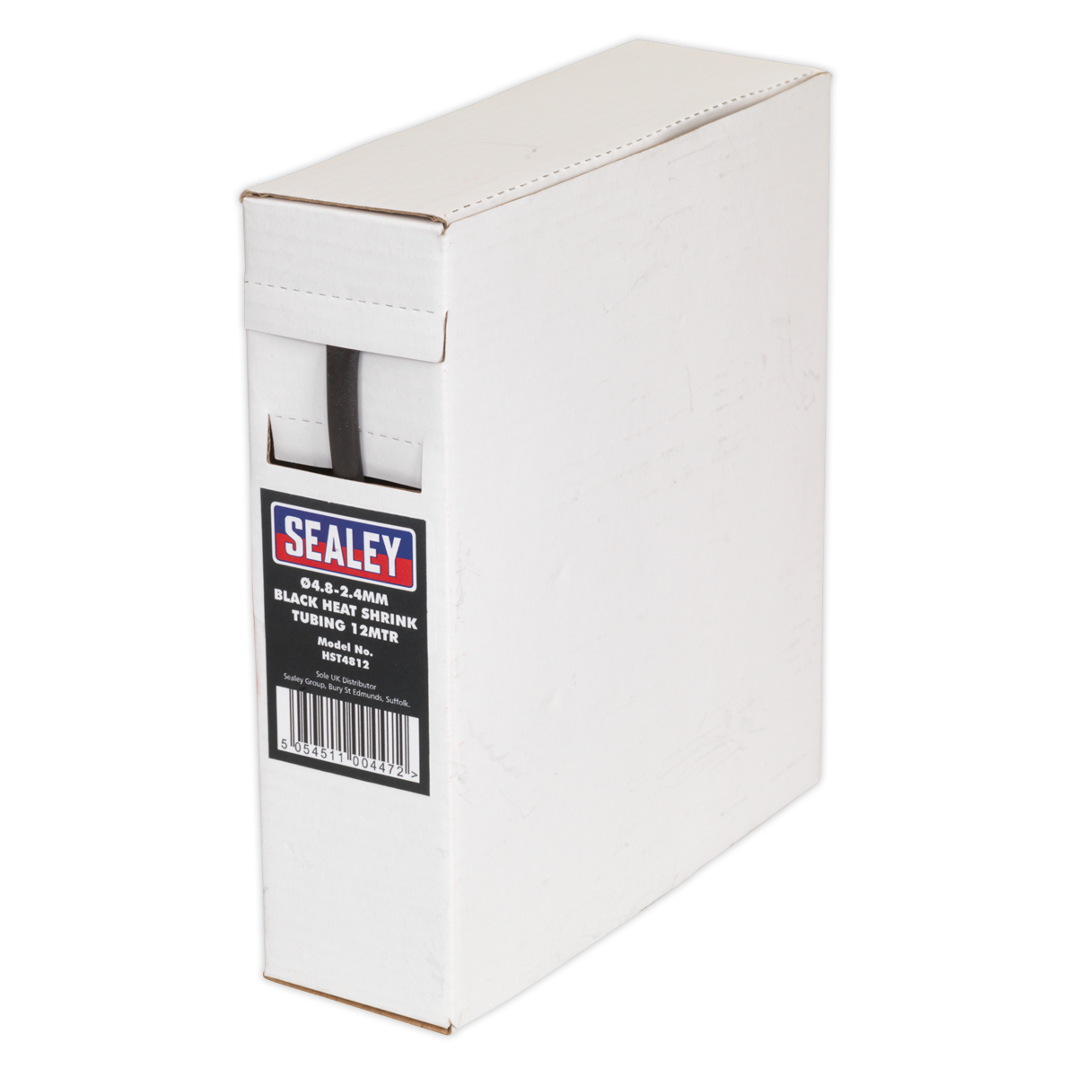 Sealey HST4812 12m 4.8-2.4mm Black Heat Shrink Tubing